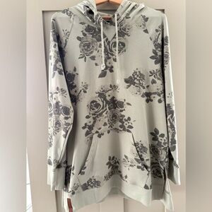 AMPERSAND AVE Light Sage Green Floral Sideslit Hoodie